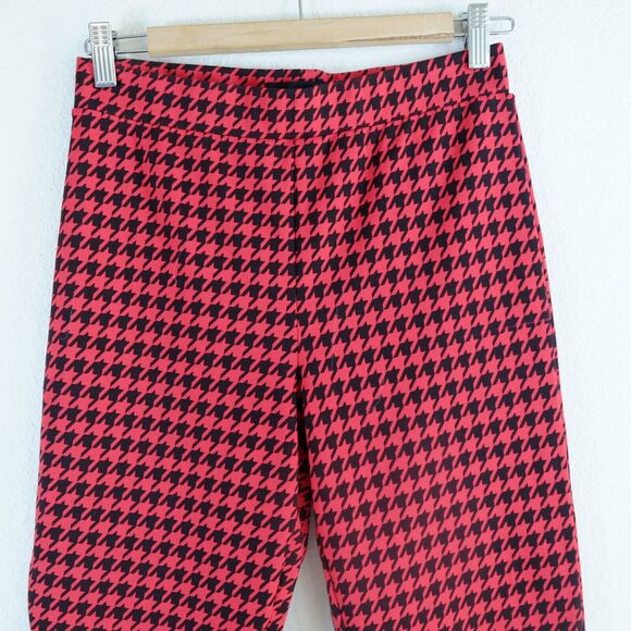 Sanctuary Pants Women Sz M Houndstooth High Rise Crop Straight Retro 70s - Picture 3 of 12